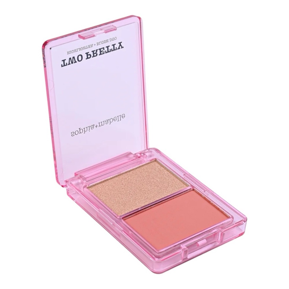 sophia+mabelle Two Pretty Highlighter Blush Duo Compact Powder Champagne